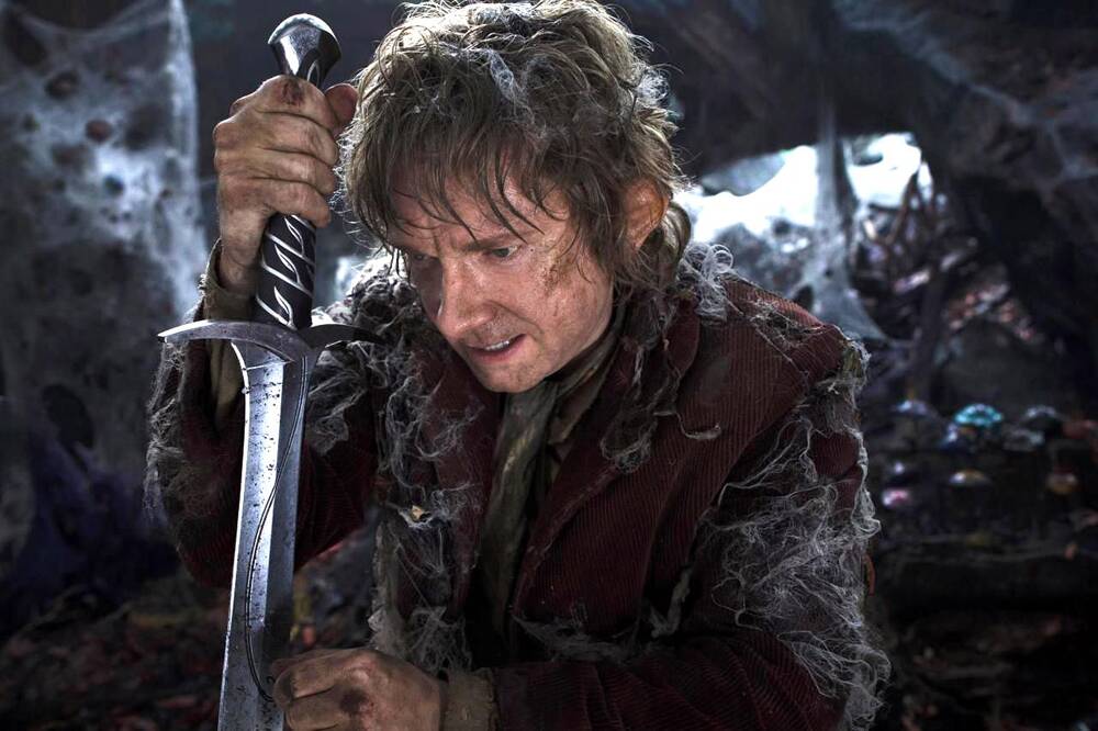Martin Freeman as the young Bilbo Baggins and his new weapon of choice.        
 
		        Photo: wired.com