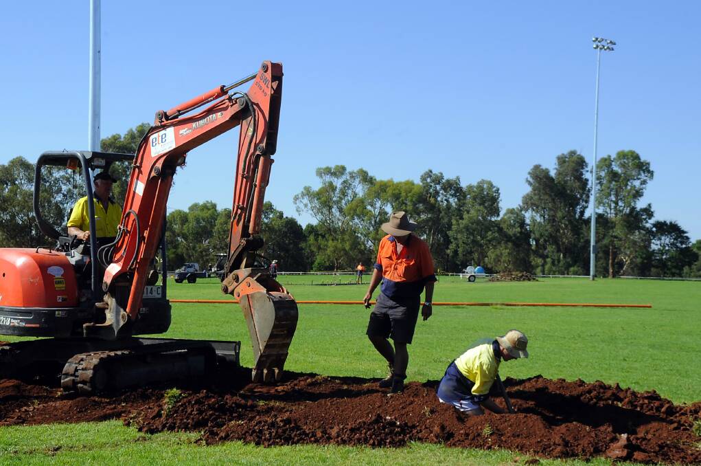 Council digs out the trenches to lay electric cabling for the new lighting system