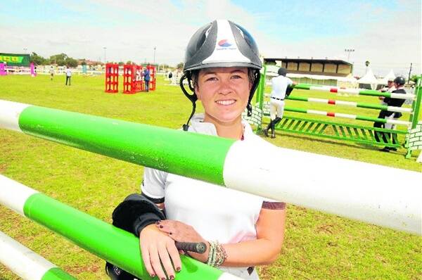 Jamie Winning inspects the course at the National Jumping Championships at Dubbo Showground.                   Photo: AMY GRIFFITHS