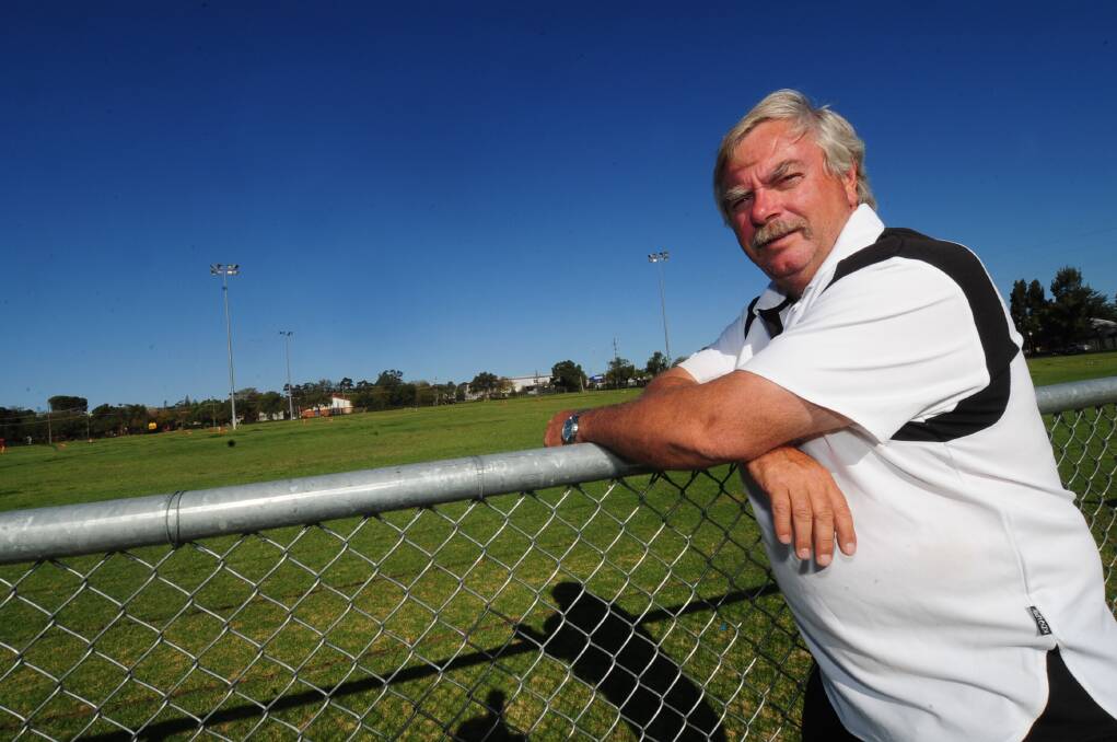 Dubbo Athletics president David Williams at Barden Park before construction of a 500-seat grandstand and the region s first international-standard synthetic track.	Photo: LOUISE DONGES