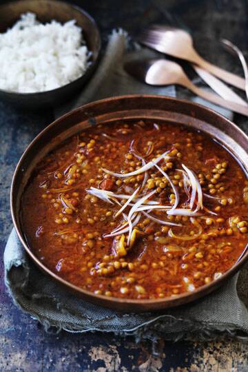 Food. Neil Perry's lentils with tamarind sauce.
SMH GOOD WEEKEND Picture by WILLIAM MEPPEM 
GW120623