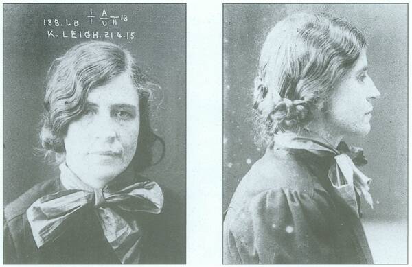 Kate Leigh, aged 34, in Long Bay jail after a 1915 perjury conviction.    Photo: State Records NSW
