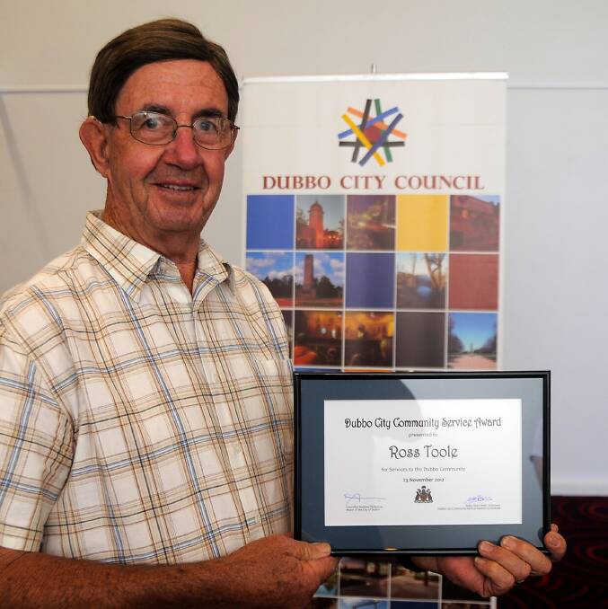 Ross Toole is described as a "compassionate and committed man" who recently received the Dubbo City Community Service Award for his volunteer work. 				        Photo: BELINDA SOOLE