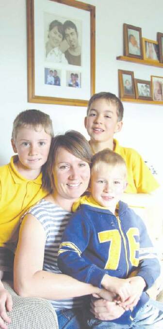 Ann-Marie Chandler with her children Josh (10), Jeremiah (5) and Caleb (7).