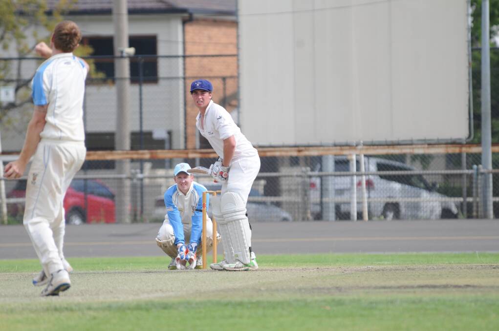 DSC 1855 
 
 
 
Andrew Page is a picture of concentration during his mammoth innings for Macquarie against Rugby at No.1 Oval on Saturday. Photos: JOSH HEARD.