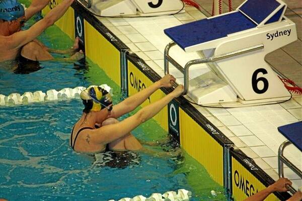 Winner of five individual gold medals Rose Toms-Black gets set to start one of her backstroke events.