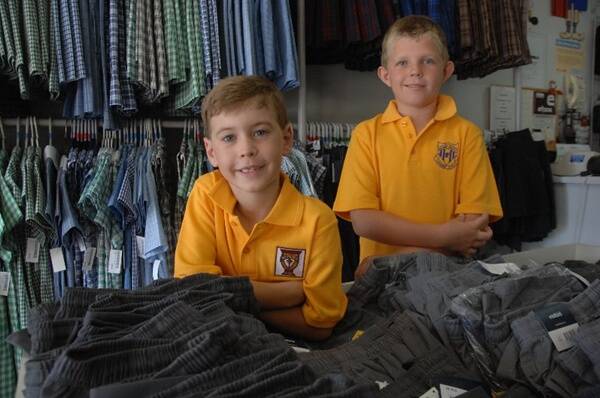 Jackson Skene (left) and Matthew Dodd (right) are looking forward to seeing their friends and teachers now that school holidays have drawn to an end.  Photo: BELINDA SOOLE