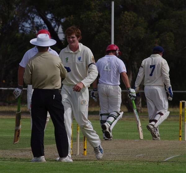 Nyngan’s Declan Hoare coming on to bowl during the Australian Country Cricket Championships in Geelong.
