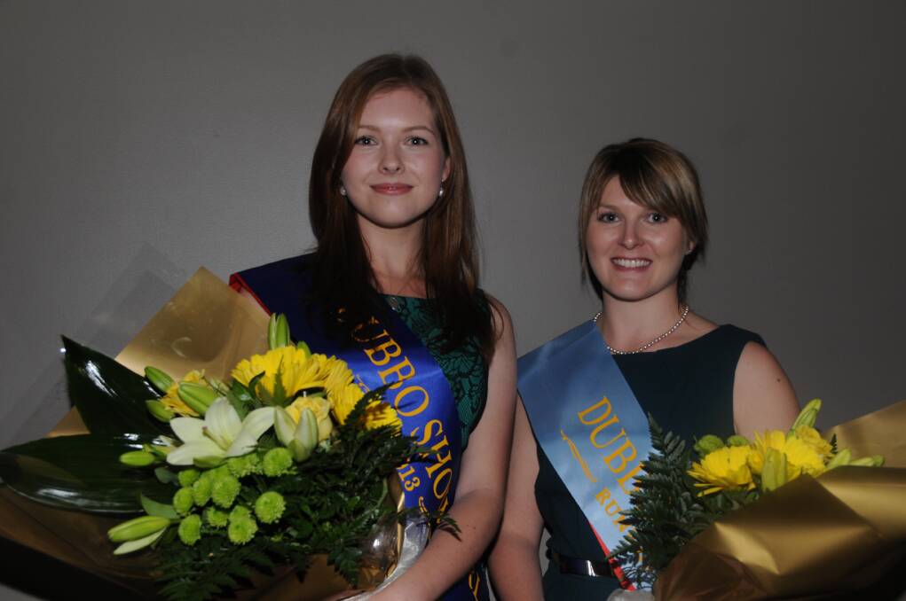 The newly crowned Dubbo Showgirl Jessica Noot with runner-up Rebecca Griffiths.     Photo: HOLLY GRIFFITHS