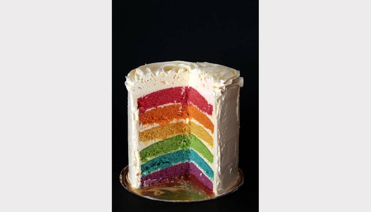 Rainbow cake by "The Iced Queens".Photo: Darren Pateman 