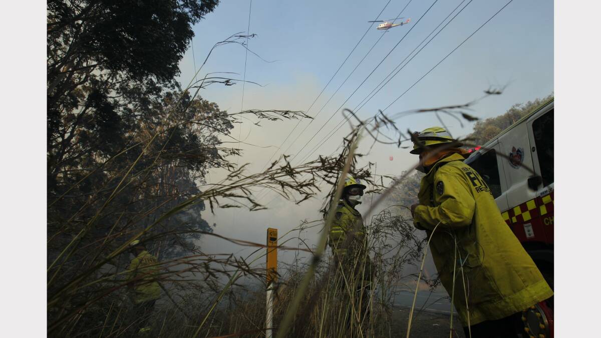 Scenes from the Dudley-Redhead fire on Wednesday. - Picture by Max Mason-Hubers