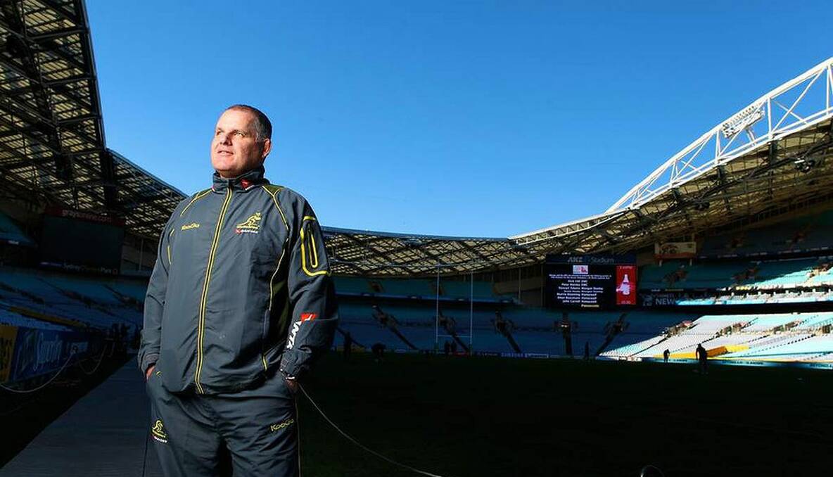 Ewen McKenzie the incoming Wallabies coach photographed at ANZ Stadium on the eve of the first test against the ALL blacks for the Bledisloe Cup. Photo: Marco Del Grande 