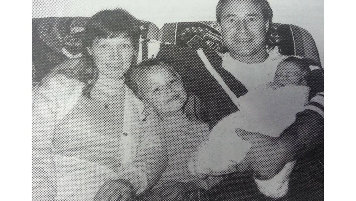 HAPPY 21st: Sharyn, Paul and Jason Walsh with young Stuart William