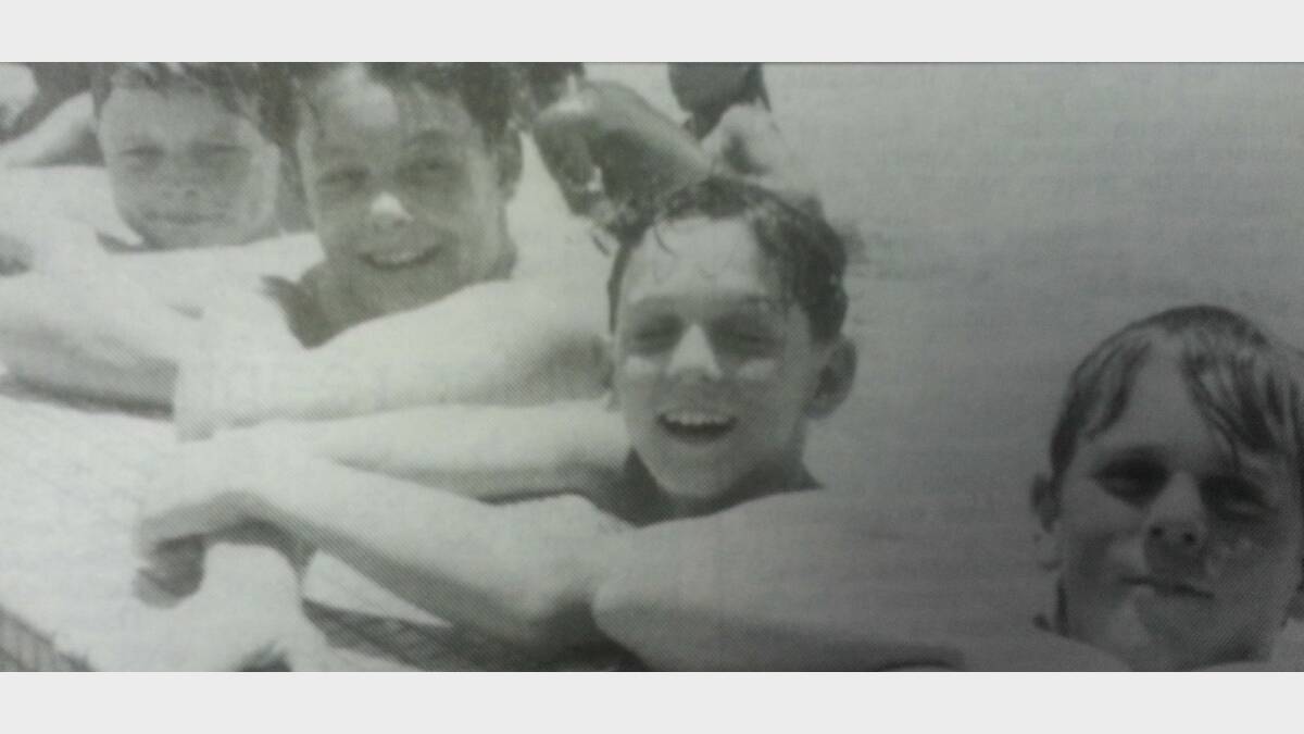 JANUARY 1993: Enjoying the pool were (left) Gavin Bell, Paul Black, Craig Donovon and Jeremy Donovan. 