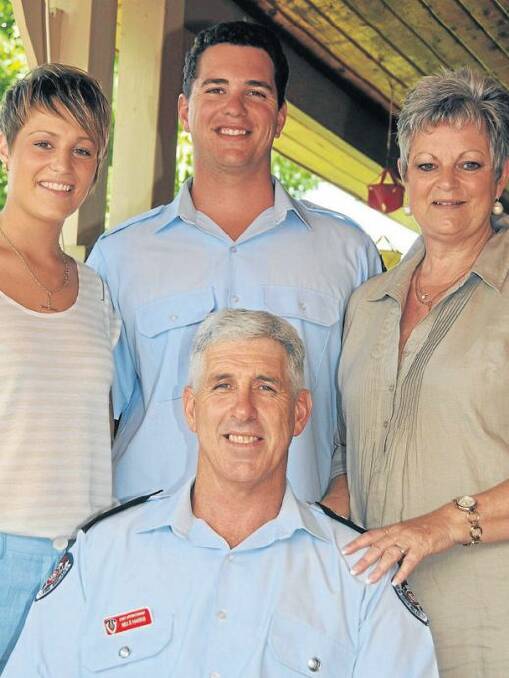 AUSTRALIA DAY HONOURS 2011: Australian Fire Service Medal winner Neil Harris pictured with Sallie, Cammeron and Lorraine. 