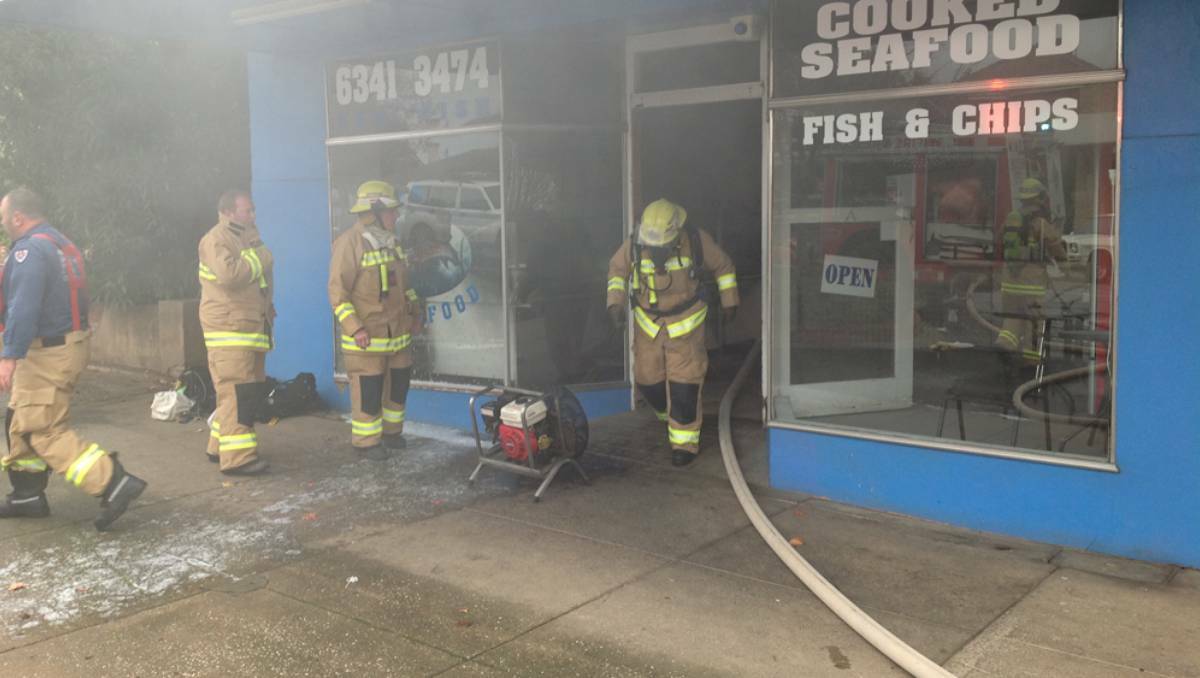 COWRA: Firefighters extinguished a blaze at Cowra Seafood after it started in the shop’s deep fryer and damaged the building.
