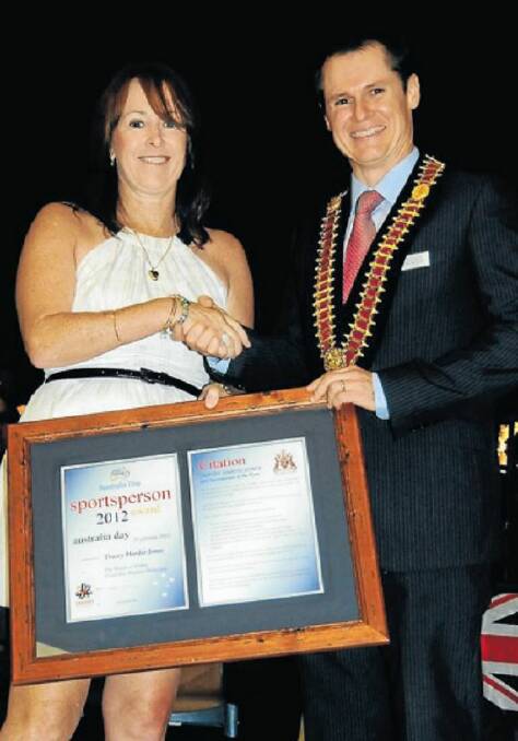 AUSTRALIA DAY HONOURS 2012: Sportsperson of the year Tracey Hardie-Jones with mayor Mathew Dickerson