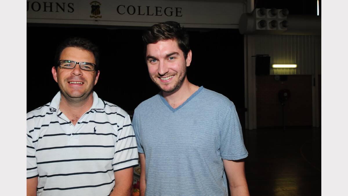 Students and teachers at St Johns College celebrated the release of the HSC results and their ATAR on Thursday morning. Pictured are Matt O'Dea and Matt Polak