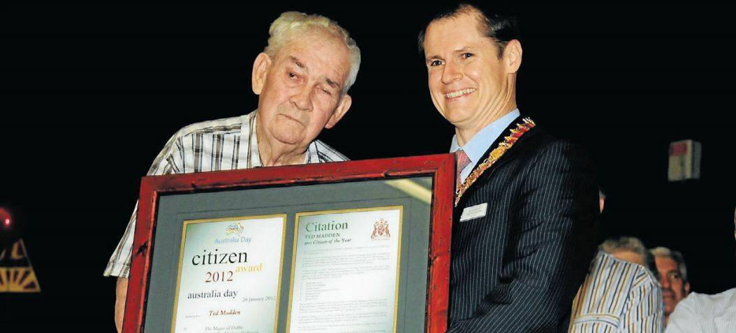 AUSTRALIA DAY HONOURS 2012: Citizen of the year, Ted Madden with the mayor Mathew Dickerson