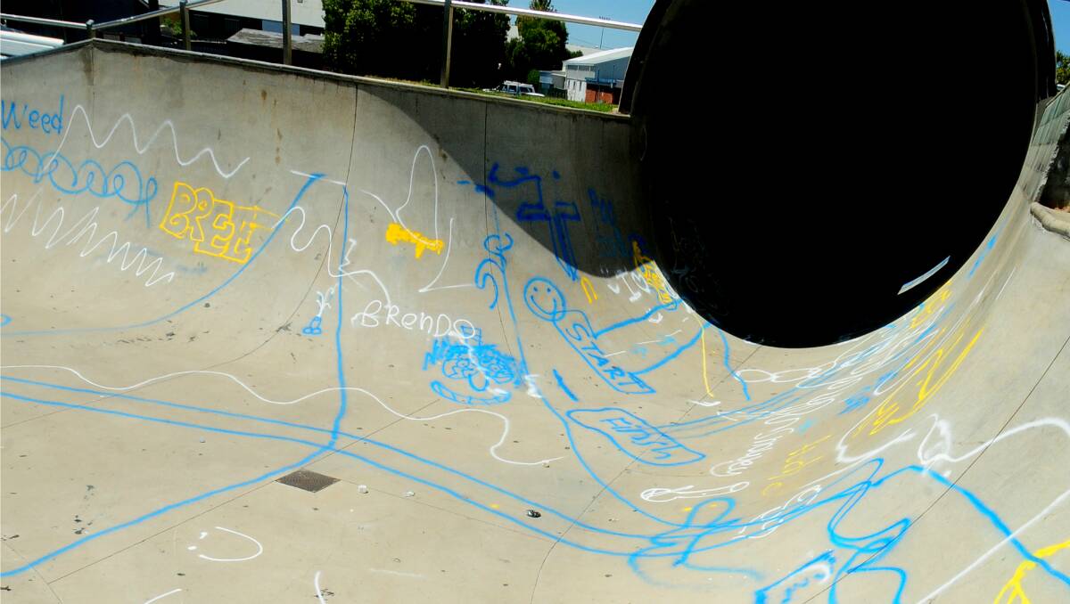 Vandals have struck Dubbo's Victoria Park with graffiti covering the skate park bowl as well as a toilet block and day care centre for children. 