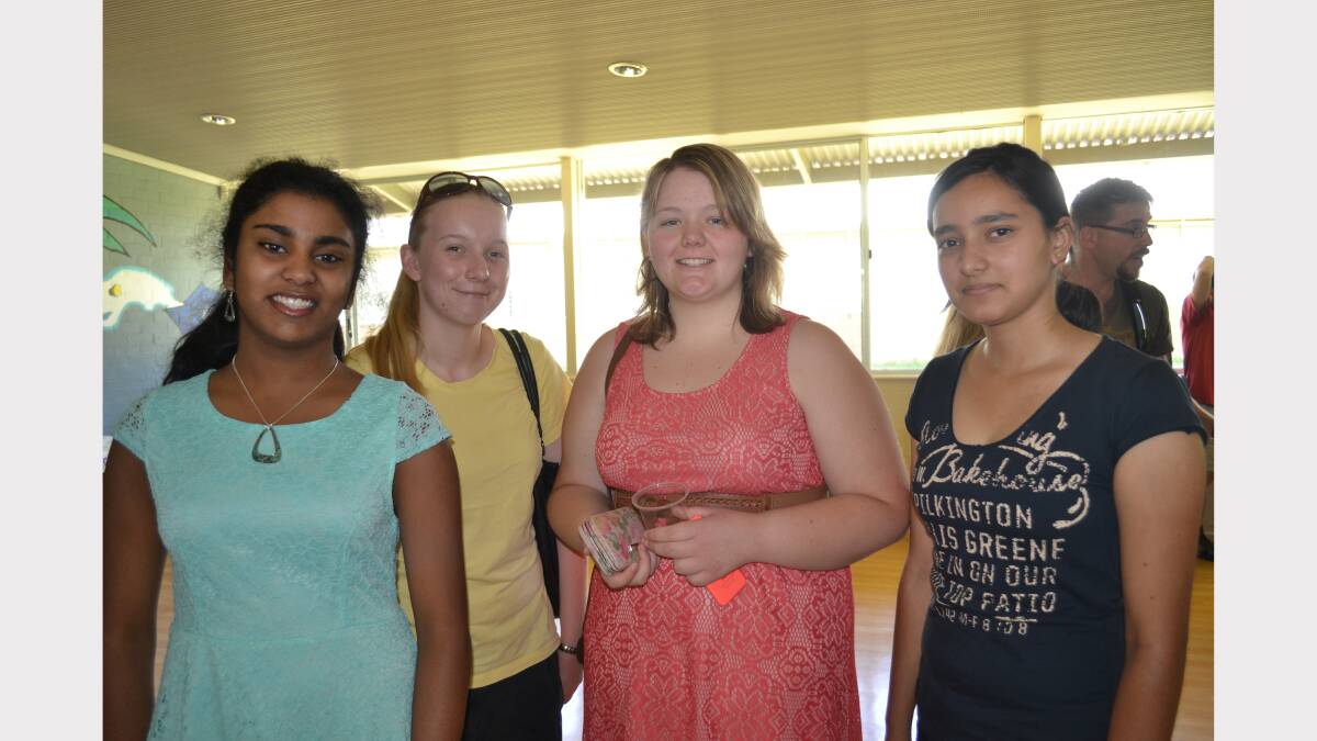 Students, staff and teachers from Dubbo College senior campus celebrated at a year 12 morning tea today. Pictured are Aranee Manurathan, Laura White, Sarah Berryman and Drishti Sarswat. 