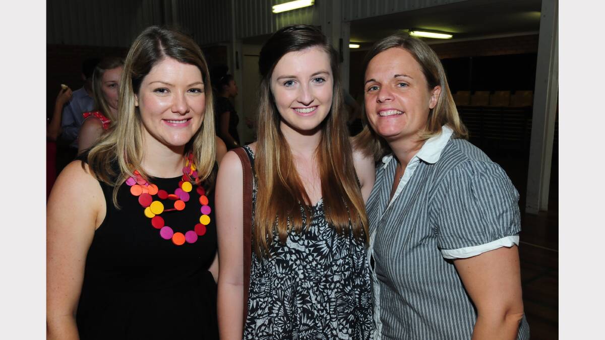 Students and teachers at St Johns College celebrated the release of the HSC results and their ATAR on Thursday morning. Pictured are  Natalie Kent, Anthonia O'Flaherty and Elissa Burden. 