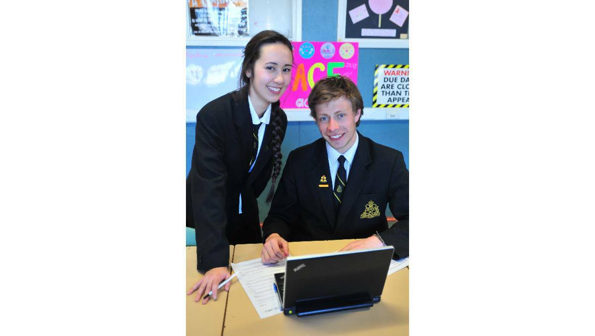 ORANGE: Orange High School students Amanda Clothier and Lachlan Jensen stay back after school to study for the Higher School Certificate