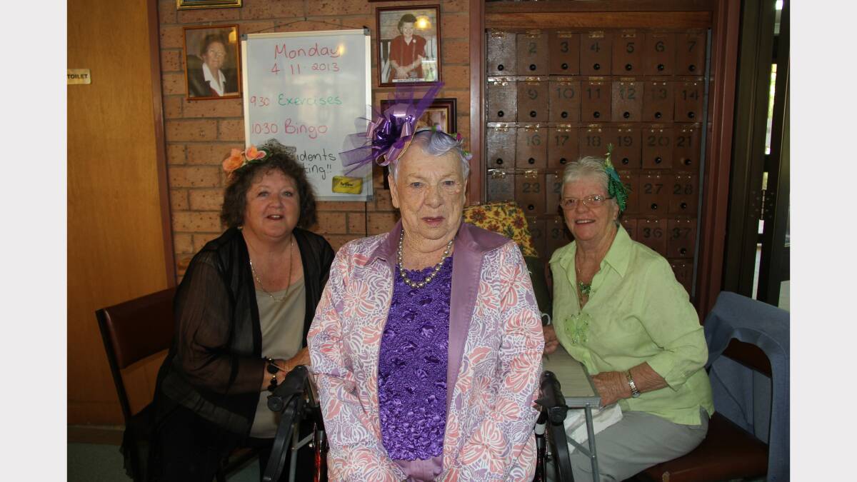 Ruth Haynes, Pauline Corcoran and Helen Hawke from Wellington's Maranatha House ready for the Melbourne Cup. 