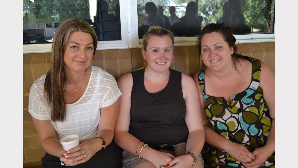 Students, staff and teachers from Dubbo College senior campus celebrated at a year 12 morning tea today. Pictured are Catherine Burns, Elly Russell and Jess Jones. 