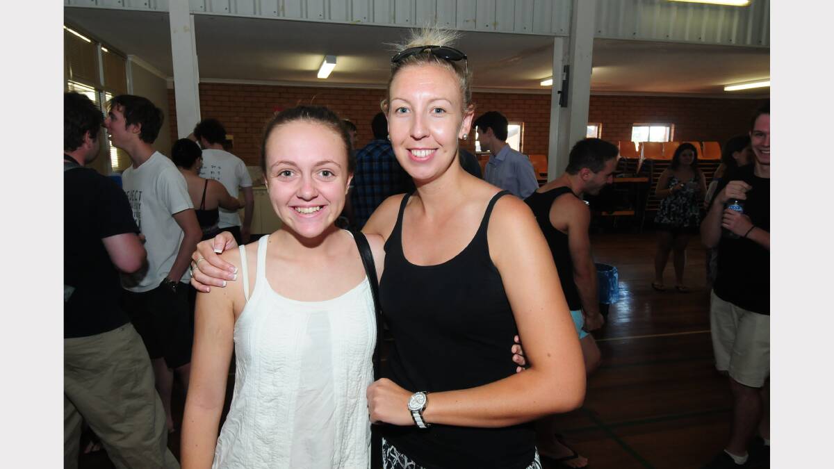 Students and teachers at St Johns College celebrated the release of the HSC results and their ATAR on Thursday morning. Pictured are Belle Haycock and Jacinda Spicer. 
