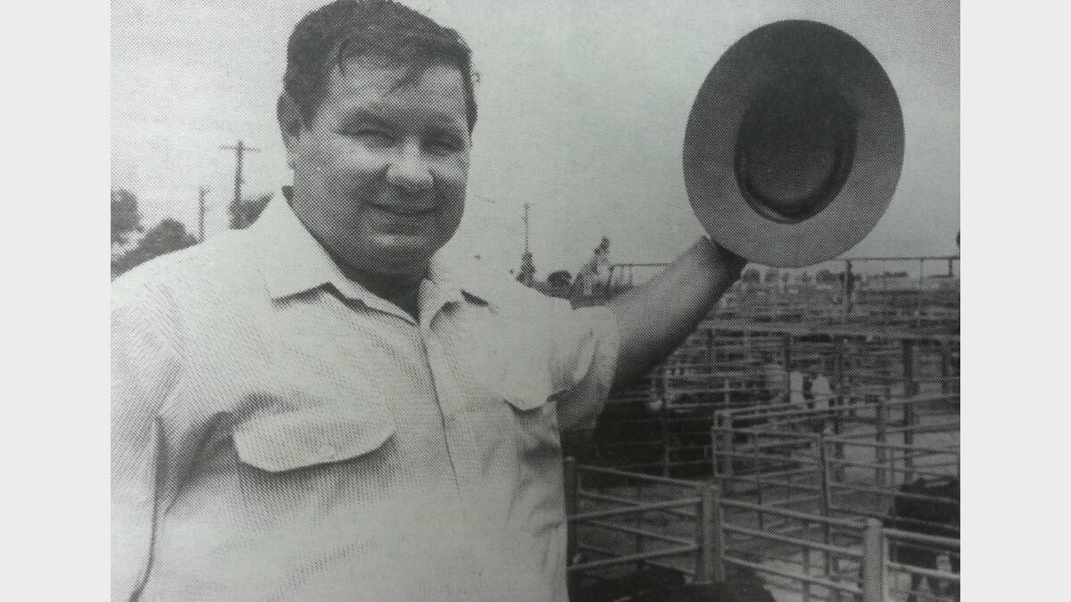 JANUARY 1993: Coach tour operator Phil Langley at the Dubbo saleyards. 