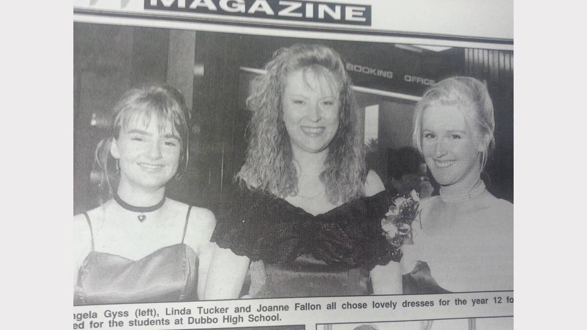Angela Gyss, Linda Tucker and Joanne Fallon at the year 12 Formal at Dubbo High School.