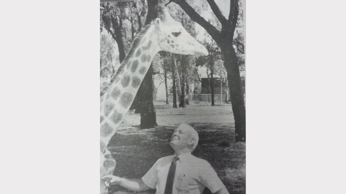 Gerry Peacocke meets up with Gerry the giraffe. 