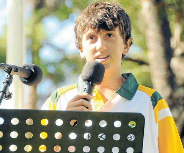AUSTRALIA DAY HONOURS 2013: A very proud young Australian and Dubbo junior sports star Marty Jeffrey at Victoria Park on Saturday.  Photo: KATHRYN O'SULLIVAN