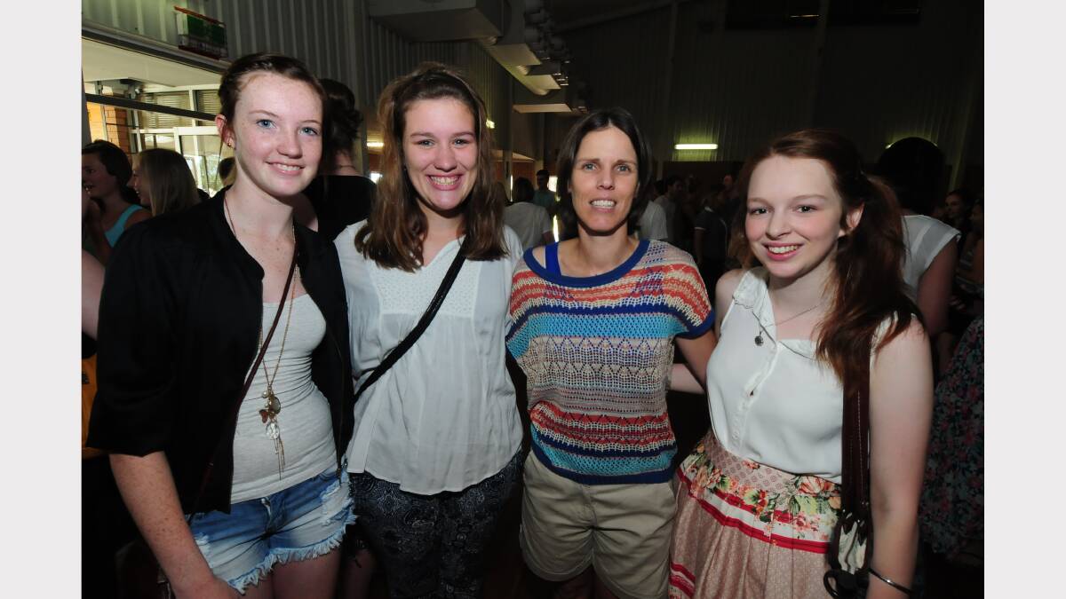Students and teachers at St Johns College celebrated the release of the HSC results and their ATAR on Thursday morning. Pictured are Emily Thompson, Jemma O'Leary, Sue McAlister, Jacqui Waddell. 
