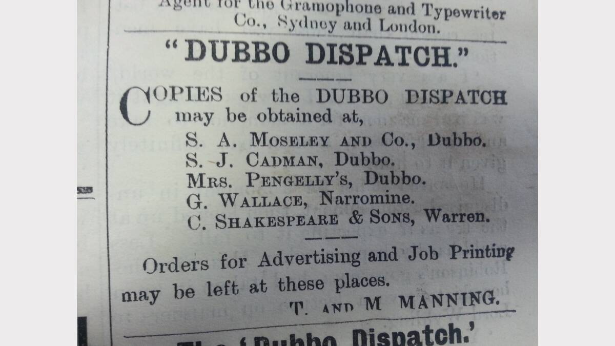 Photos as we flick through the pages of the Dubbo Dispatch in 1904. 