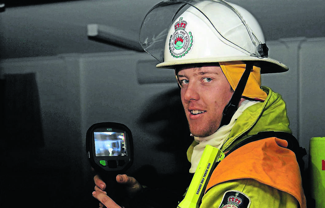 MUDGEE: Gulgong DC Rural Fire Brigade volunteer Vincent Lugg demonstrates the brigade’s new thermal imaging camera that was able to be purchased after a grant from Moolarben Coal. PHOTO: DAVID DONOVAN