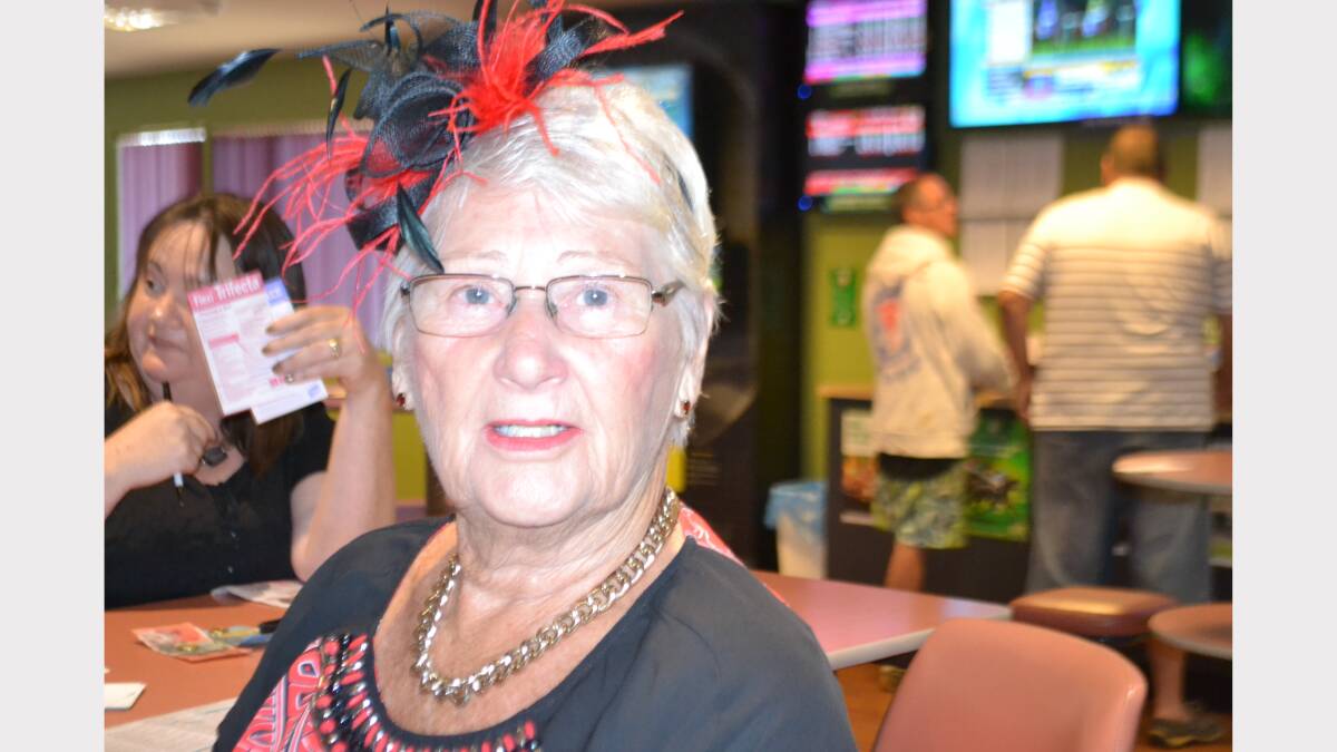 A big crowd at the Wellington Soldiers club donned the famous fascinator for the Melbourne Cup including  Marj Berry. 
