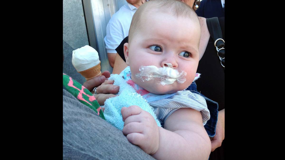 COWRA: One of the Woodstock Show's younger visitors - Gabby Bryant - enjoyed her first icecream.