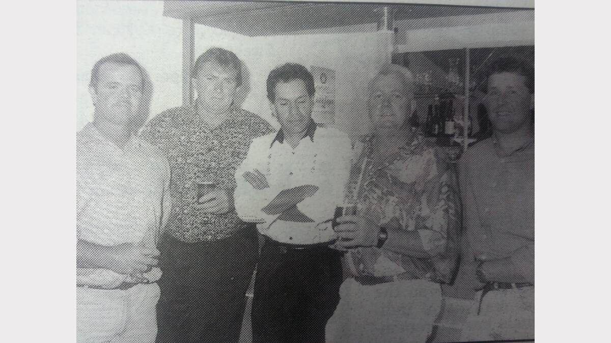  Enjoy a Chrissy drink were Ian McKay, Bob Binder, Alf Smith, Geoff Case and Rod Brett.