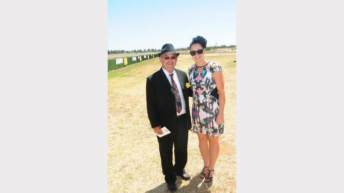 Enjoying Melbourne Cup at Dubbo Turf Club were Noel Sing, winner of over 25's fashions of the field with Amy Whiteley, marketing manager Orana Mall