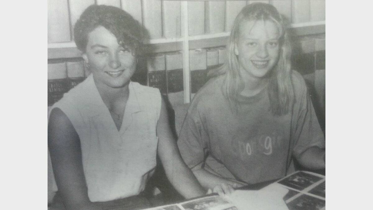 #TBT JANUARY 1993: Kate Davis (left) and Kimberly Rodwell swap notes on Japan. 