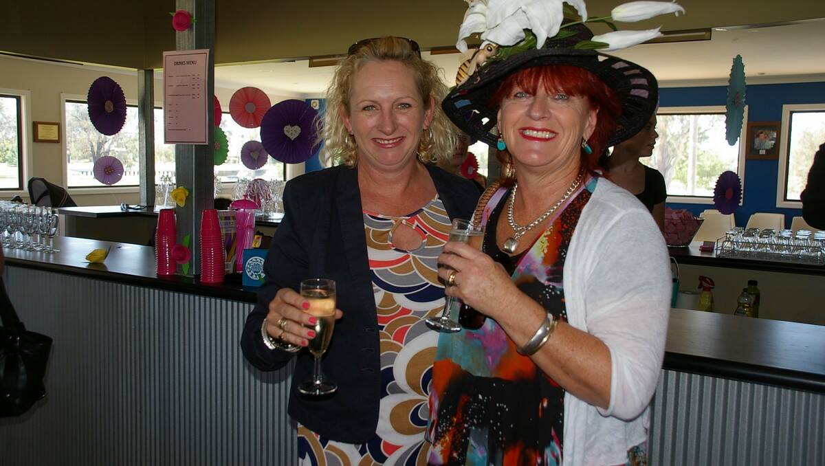 Punters celebrate the Melbourne Cup in Forbes on Tuesday. Photo: Forbes Advocate. 
