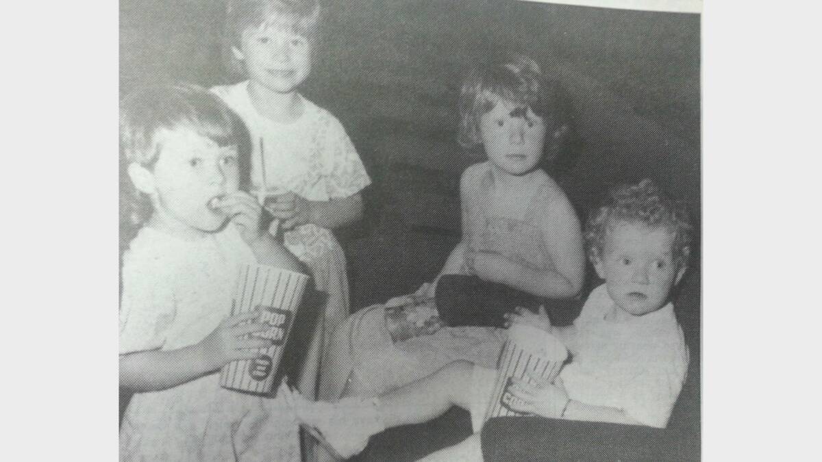 JANUARY 1993: Kathryn Pluck (3), Miranda Lawson (5), Rebekah Williams (3) and Emily Williams (2) were captivated by the exploits of Blinky Bill at Orana Cinemas. 