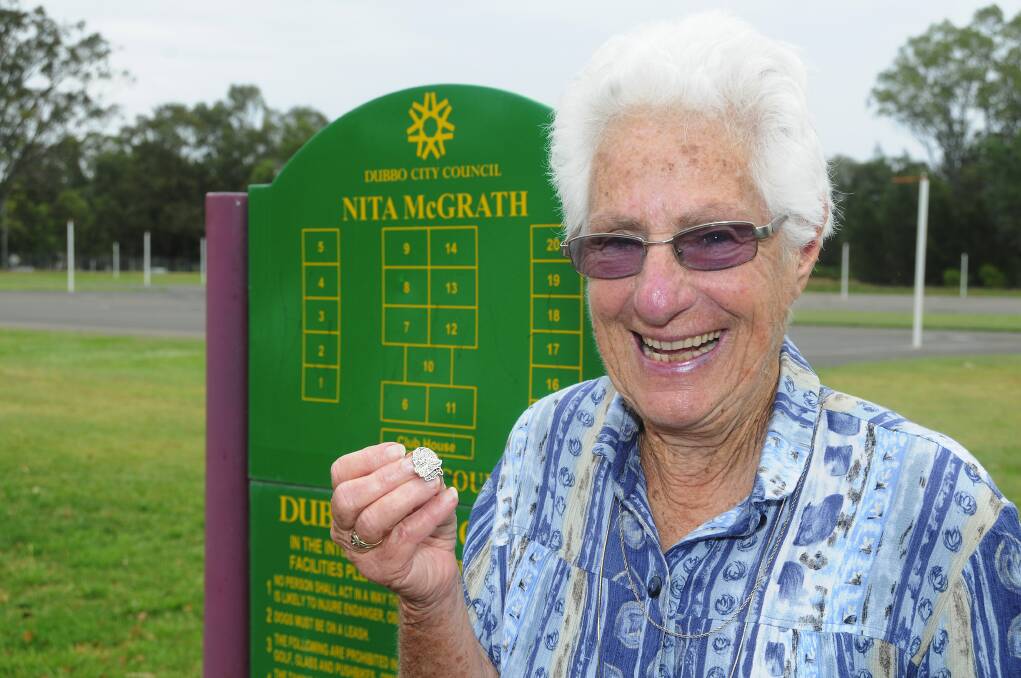 Nita McGrath with her NSW Netball Service Award.