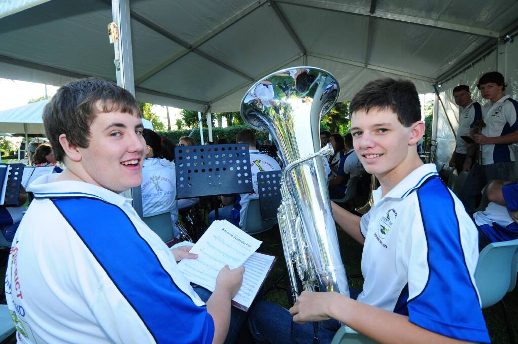 Dubbo District Concert Band members Nathan Bryon and Robin Hall.