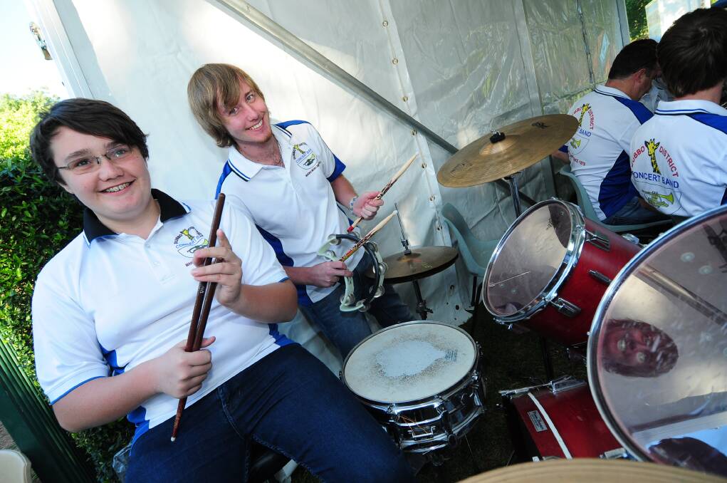 Dubbo District Concert Band members Sam Minney and Justin Beazley.