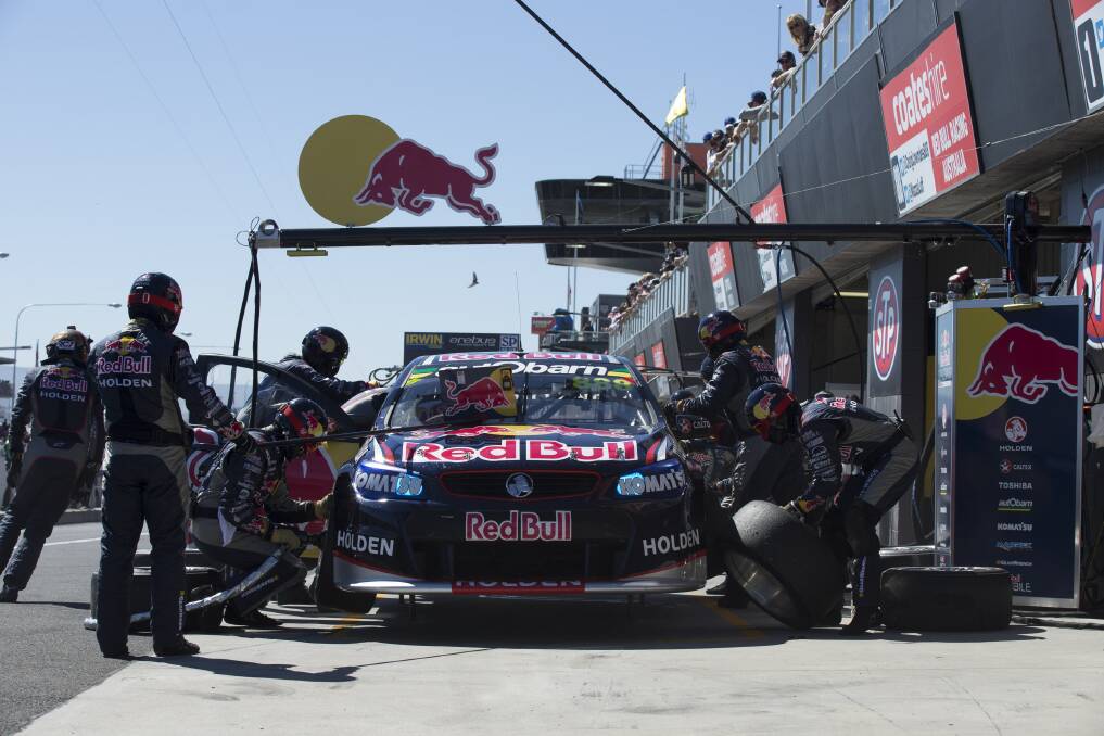 TOO MANY: Last week’s Bathurst 1000 saw teams having to make at least seven pit stops, a rule Triple Eight team owner Roland Dane is not a fan of. 	101813pitstop