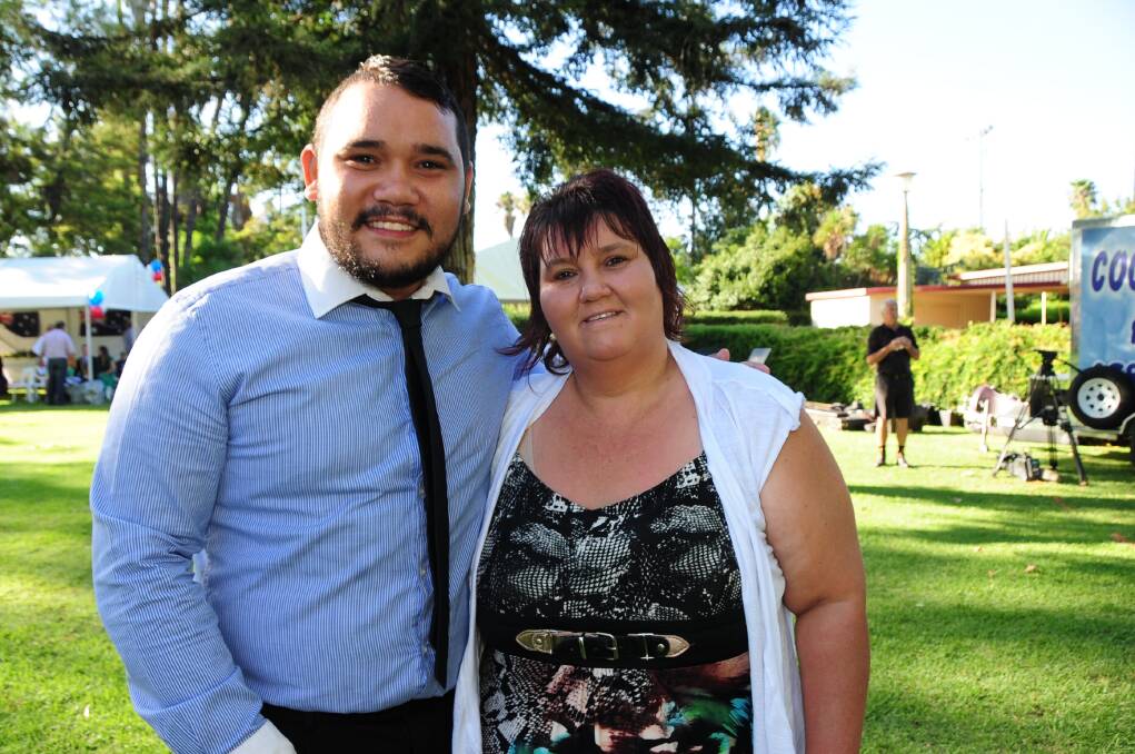 Lionel Wood and mother Marion at yesterday's Australia Day celebrations. PHOTO: LOUISE DONGES
