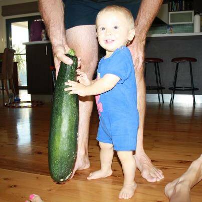 Rusty Simmonds with the giant zucchini
